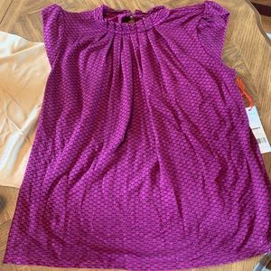 NWT! Elle Pleated Mock Neck shirt